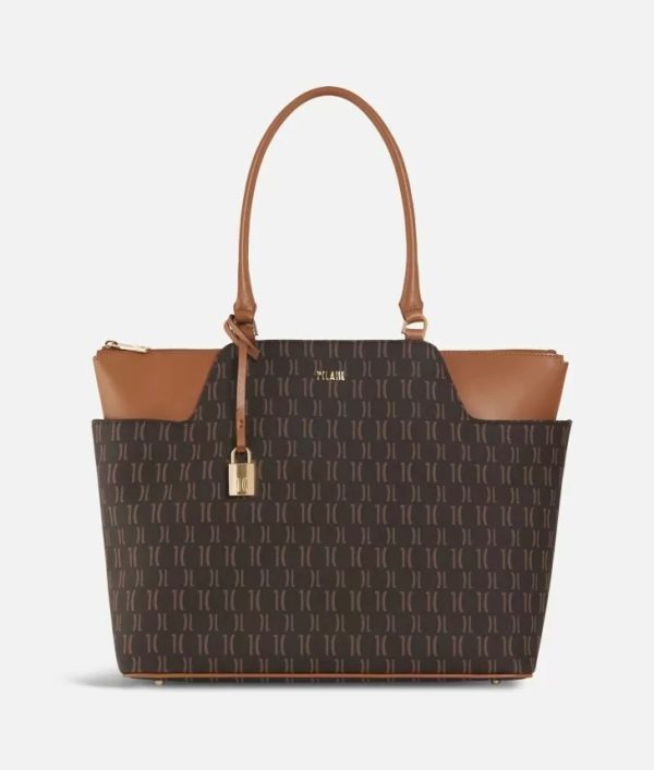 Monogram Borsa shopping con tasche Cuoio