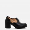 Francesine in pelle e nappa stampa Geo Classic Nere