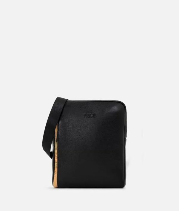 Geo Classic tracolla in pelle nera