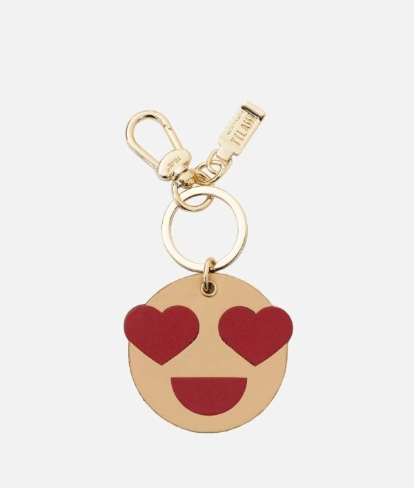 Portachiavi Smile Love in pelle Rosso Scarlatto