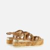 Sandali zeppa con morsetto in eco nappa stampa Geo Classic Naturali - immagine 3