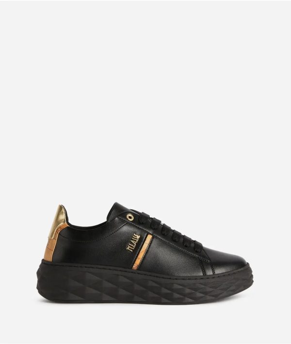 Sneaker in eco nappa con dettaglio Geo Classic e logo Nere