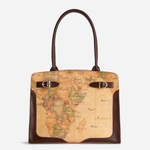 Valley Geo borsa shopping Mogano