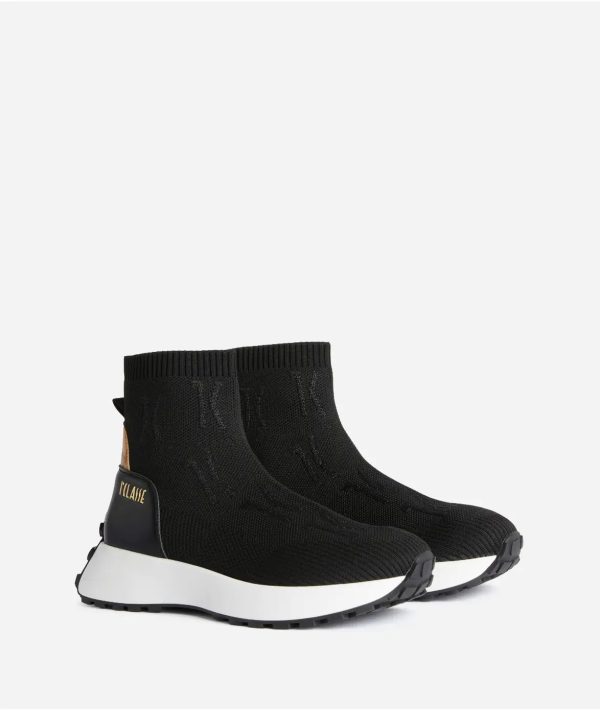 Running a calza in maglia jacquard Monogram Nere - immagine 2