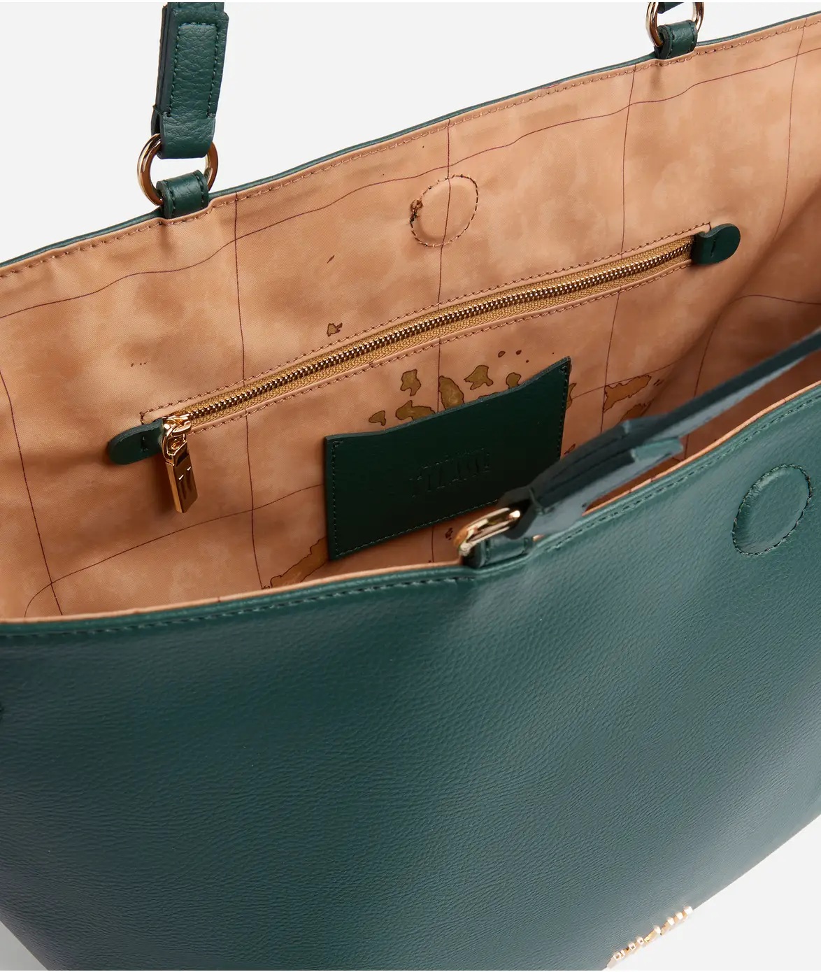 Soft Twist borsa shopping reversibile Verde Bottiglia - immagine 2