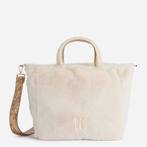 Cozy Fur borsa a mano Beige Chiaro