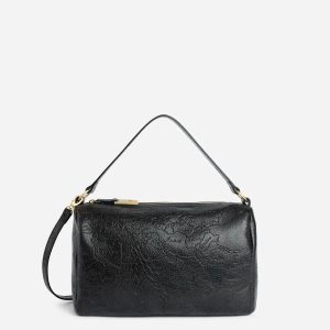 Antique Geo Leather bauletto Nero