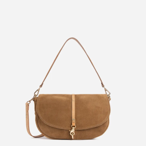 Savage Leather tracolla con patta Terra di Siena